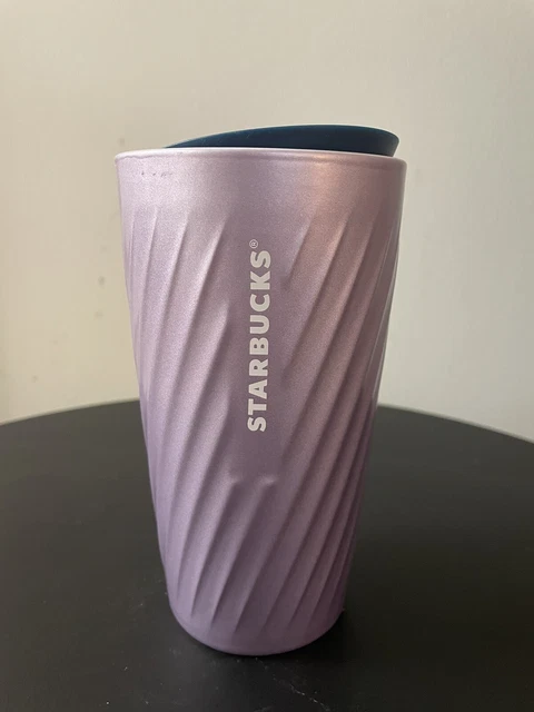 Starbucks Ribbed Purple Mermaid 12oz Ceramic Travel Tumbler Spring 2023 NWT