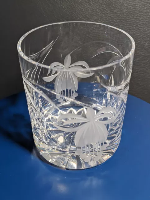 2 X Royal Brierley Fuchsia Crystal Whisky Glass / Tumbler. 3