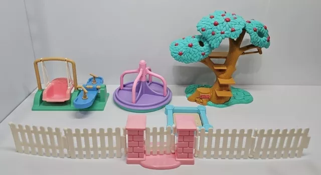 Fisher Price Loving Family Backyard Apple Tree Playground Fence 93 95 97