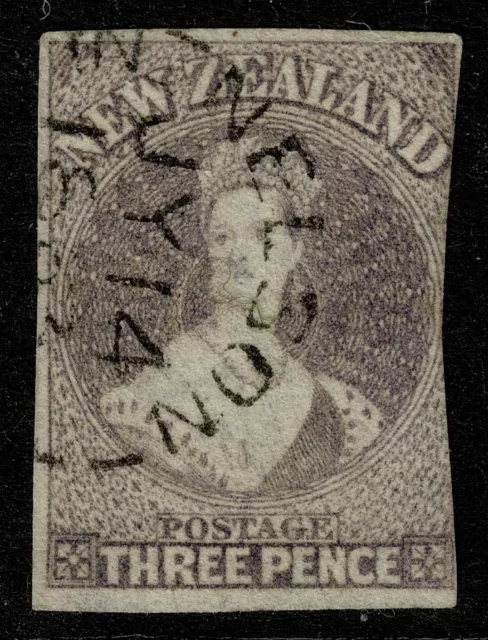 1862 New Zealand 3d Brown-Lilac SG 40 Chalon NELSON CDS Scarce FU Cat. £225.00