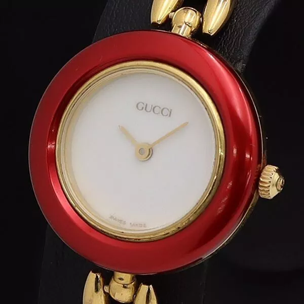 Gucci Wrist watch Bracelet 11/12.2 Change 6 Bezel Gold w/ Box Used Working 2