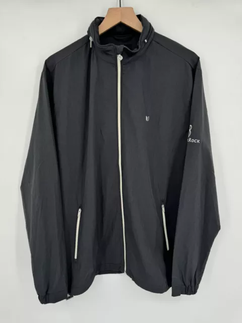 Linksoul Golf Jacket Mens Sz L Gray Windbreaker Full Zip Convertible Hood
