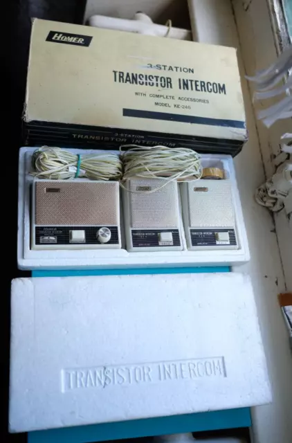 INTERPHONE 3 Station Transistor Intercom HOMER Model KE 246 / 357 de Luxe JAPAN