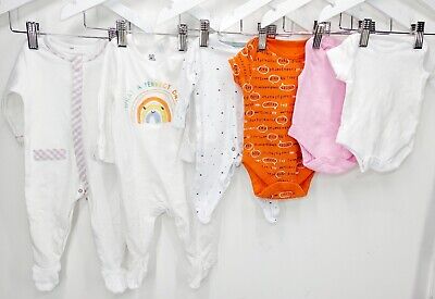 Sleepsuits Babygrows Bodies Newborn Bundle 6 Piece Set 0-3 Months
