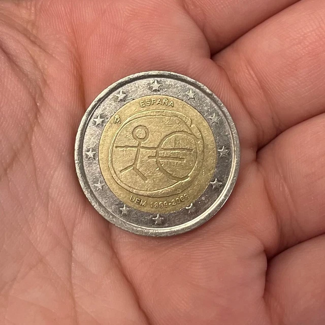 PIÈCE DE 2 euros RARE, Bonhomme UEM 19992009 France, bon état EUR 50