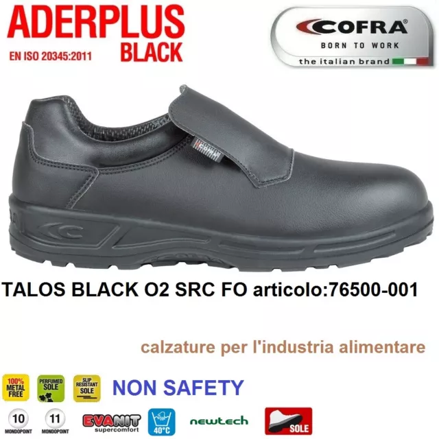 Chaussures de Sécurité COFRA Talos Black O2 Src Mocassin Industr. Alimentaire +