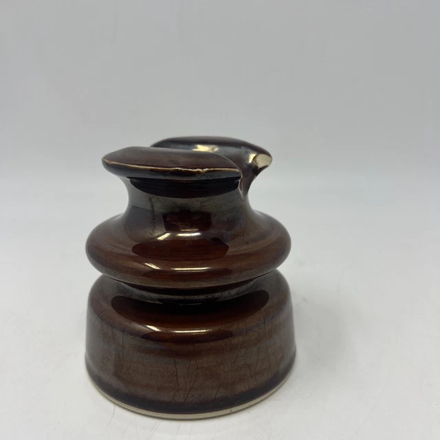 Vintage Rare Locke HI-Top 77 USA Porcelain Electrical Insulator Chocolate Brown 5