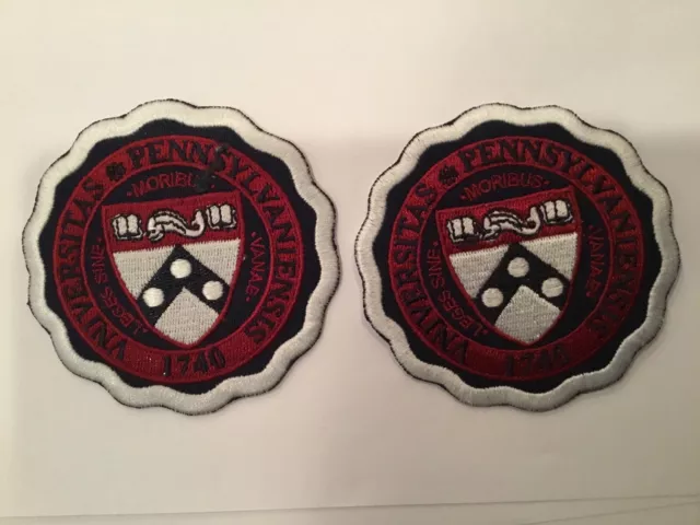 (2) University of Pennsylvania Vintage Embroidered Iron On Patches patch lot