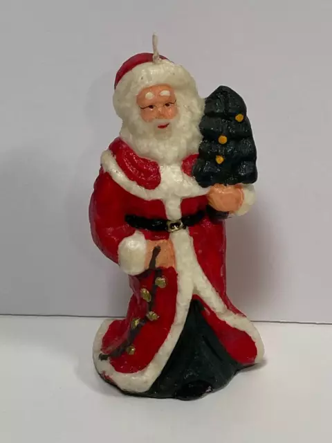 Vintage Santa Claus Christmas Figural Candle Wax Figure