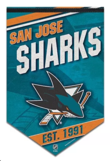 San Jose Sharks NHL Ice Hockey 17” x 26” Wall Banner Flag Pennant