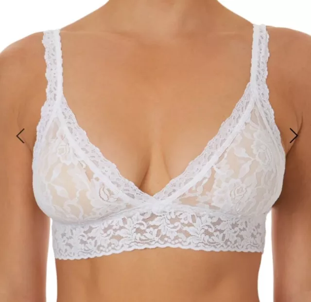 Hanky Panky Signature Lace Padded Crossover Bralette White L