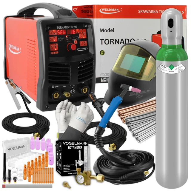 Sherman Poste à Souder Inverter TIG 201 AC/DC 230V 50Hz WIG MMA 200Amp +Argon 8L