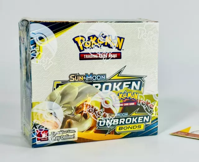 Pokemon Sun & Moon Unbroken Bonds Booster Box Sealed + Plexiglass 2021 English