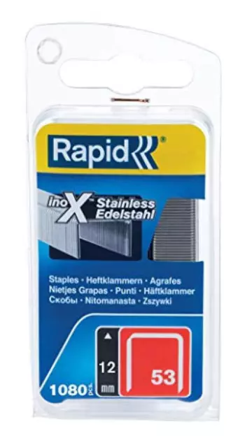 Rapid 40109512 No. 53 Graffe a Filo fine in Acciaio Inox 12 mm - NUOVO