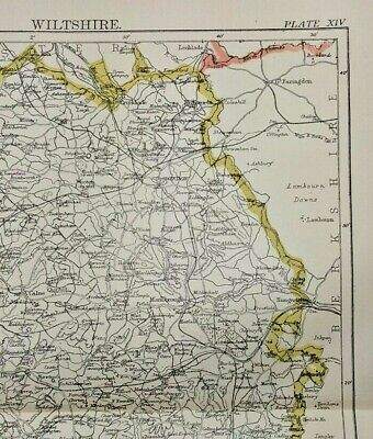 Vintage 1894 WILTSHIRE UK Atlas Map Authentic Antique Encyclopedia Britannica 3