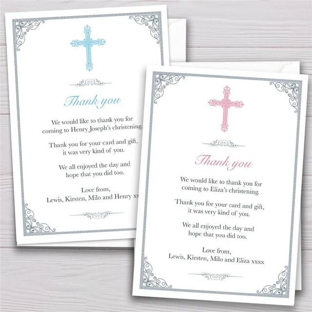 PERSONALISED CHRISTENING BAPTISM Birthday Thank you cards Boy or Girl £