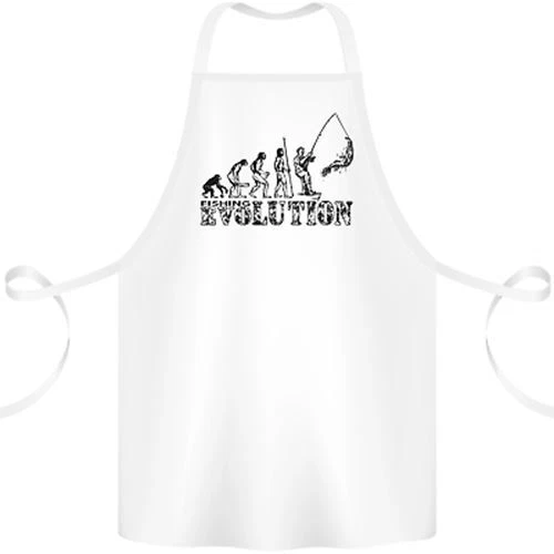 Evolution of a Fisherman Funny Fisherman Cotton Apron 100% Organic