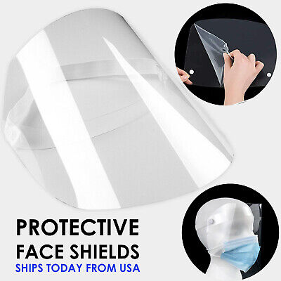 Full Safety Face Shield Guard Protector Mask Clear Head Band Elastic Reusable US