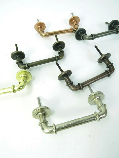 Door Handles Industrial pipe style Set Of 2 Large Metal Door/ Drawer/ Wardrobe