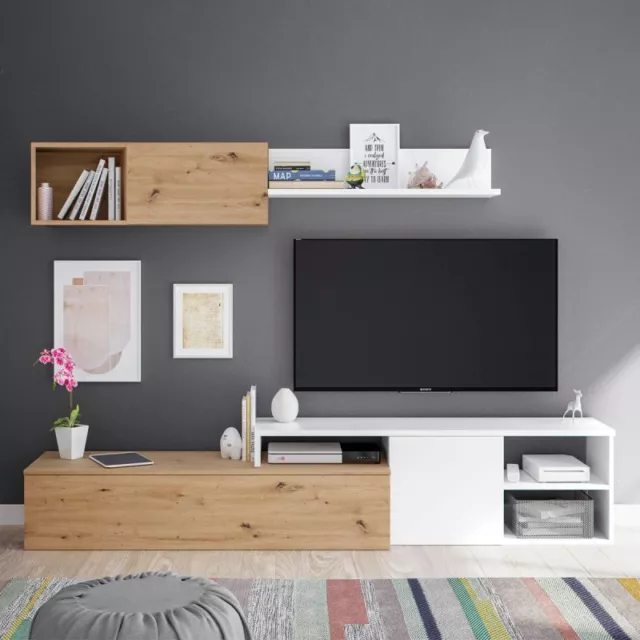 Mobile economico - PARETE ATTREZZATA MOBILE SOGGIORNO TV 220 CM. ROVERE NORDI...