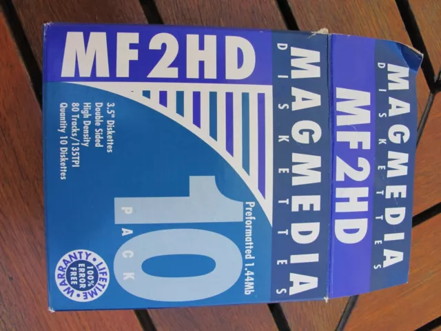 MAG MEDIA 10 Pack Diskettes Preformatted MF-2HD 3.5 Floppy Disks; 7 of 10 unused