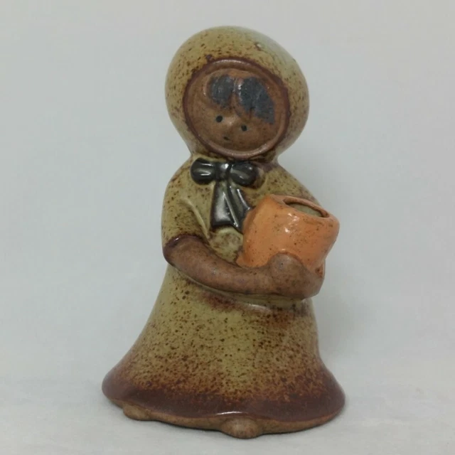 VINTAGE UCTCI JAPAN Stoneware Art Figurine Girl Ceramic Pottery Mid
