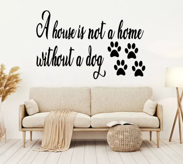 Wall Art Stickers Quotes Sayings Paw Home Decor Decals Words & Phrases Vinyl Dog