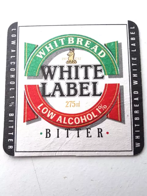 Vintage WHITBREAD - White Label Low Alcohol - VAA .. Cat No'556 Beer mat/Coaster