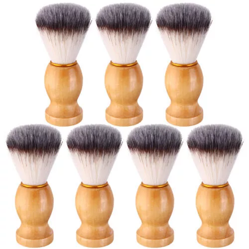 7 piezas cepillo de afeitar para hombre mango de madera, herramientas profesionales de salón hechas a mano Shavin