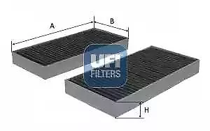 54.153.00 UFI Actif Carbone Filtre Intérieur Cabine Air Filtre Set De 2