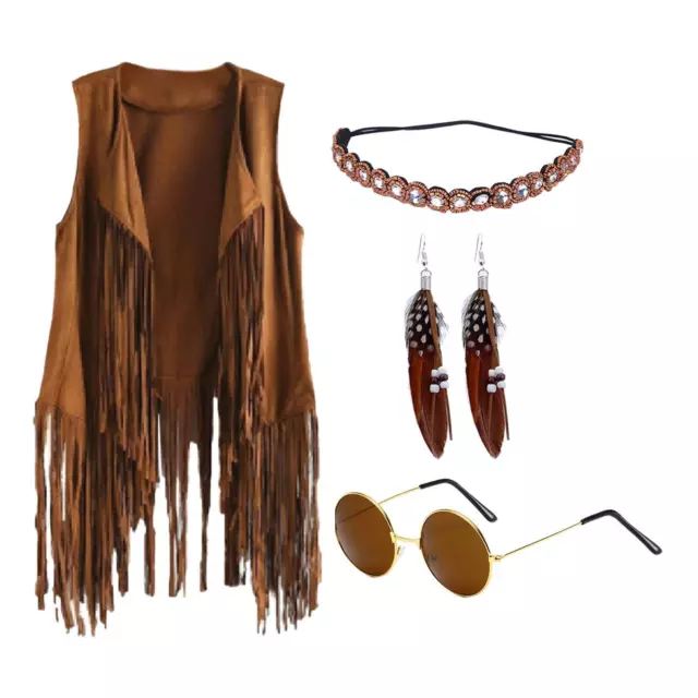 Costumi hippie Vestiti Gilet con frange hippie Abiti da discoteca per donna