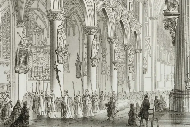 Unbekannt (19.Jhd), Kathedrale zu Mechelen, Sst. Romantik Architektur 1800-1849 3