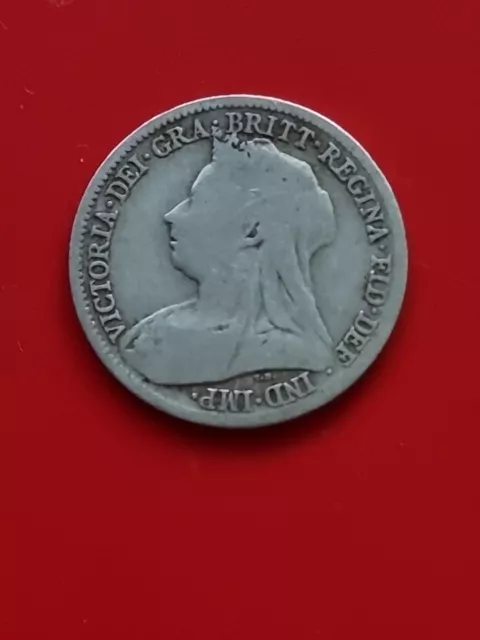 UK 1900 Sixpence 3