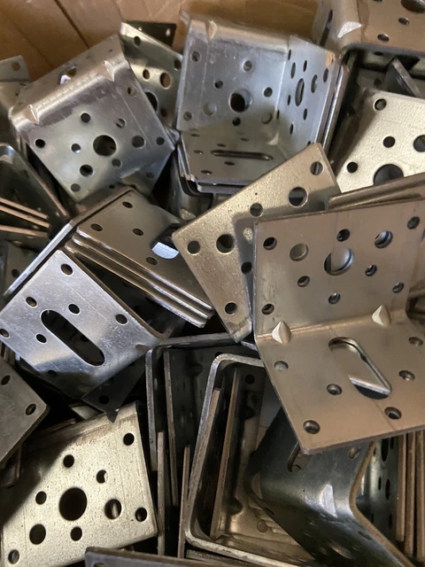 Joblot X 100 Heavy Duty Steel Galvanised 50 X 50 Brackets  Collection Only