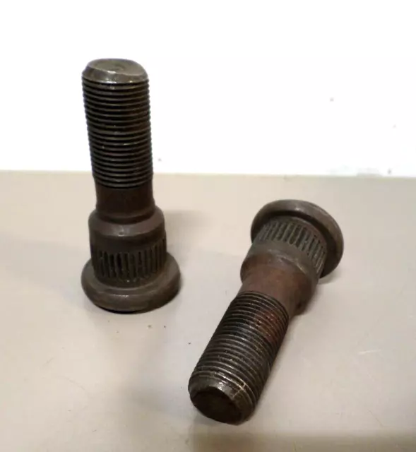 2  Wheel Studs Single-Ended Round Head Serrated 3/4-16 LH