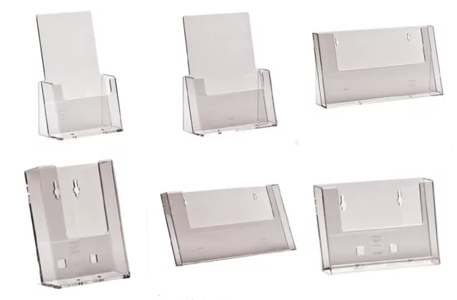 A6 DL "Trifold" A5 A4 Leaflet Holders Counter Stand Wall Flyer Menu Dispenser