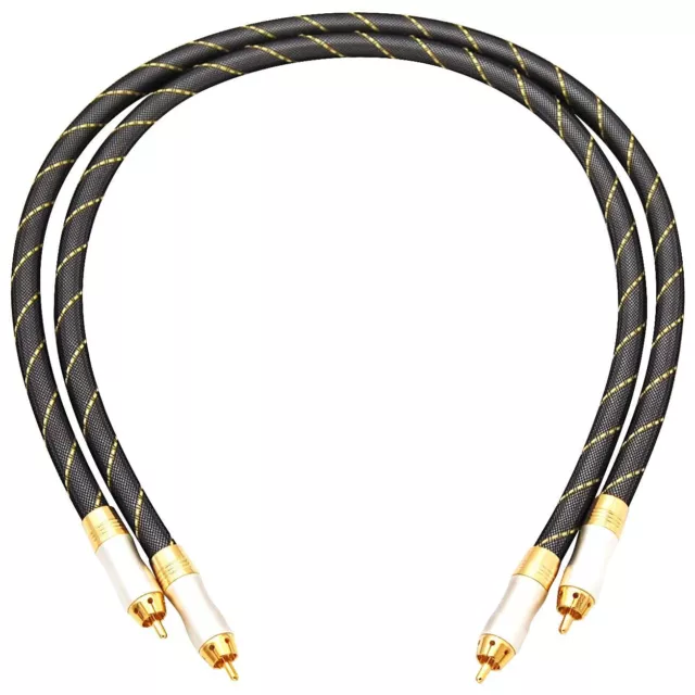 Dynavox High-End Cinchkabel, Premium Kabel, Paar, vergoldet