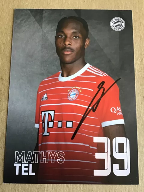 Mathys Tel, France 🇫🇷 FC Bayern München 2022/23 hand signed