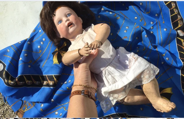 Poupée Ancienne Tête Porcelaine Yeux Dormeurs – À Restaurer – Sfbj