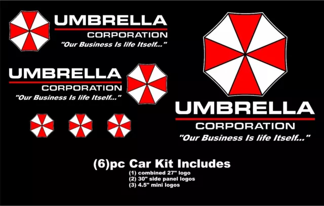 UMBRELLA CORPORATION RESIDENT Evil Car Decal Kit 6pc Huge High