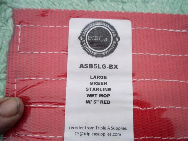Box Of 12 Excel Care Starline 5" Large Green Wet Mop Heads