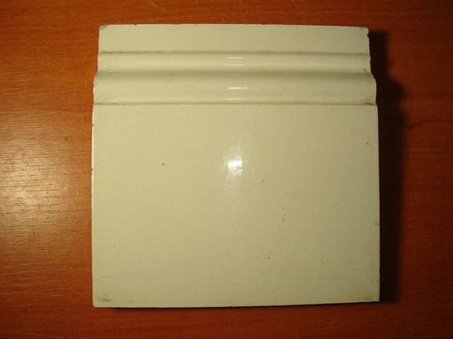 France Sarreguemines Original antique reclaimed Bottom bullnose tile 6x6 white 2