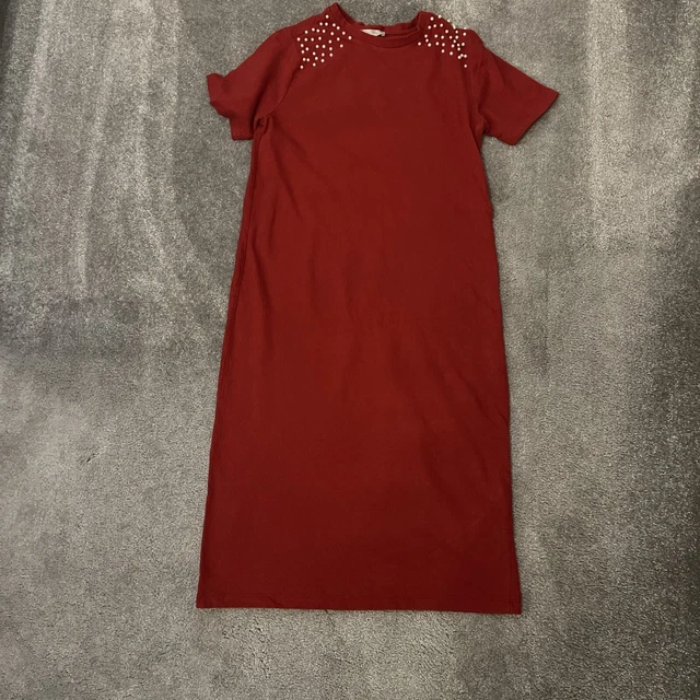 open lace back dress Zara Collared Long-sleeved Knit Dress