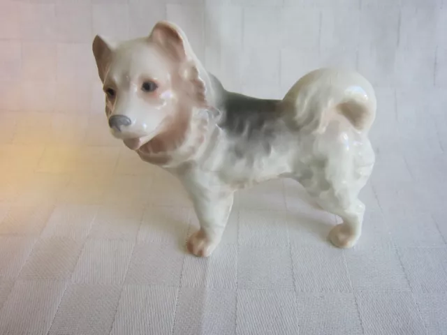 Vintage Husky Dog Porcelain Figurine Czechoslovakia 4" x 3.5"