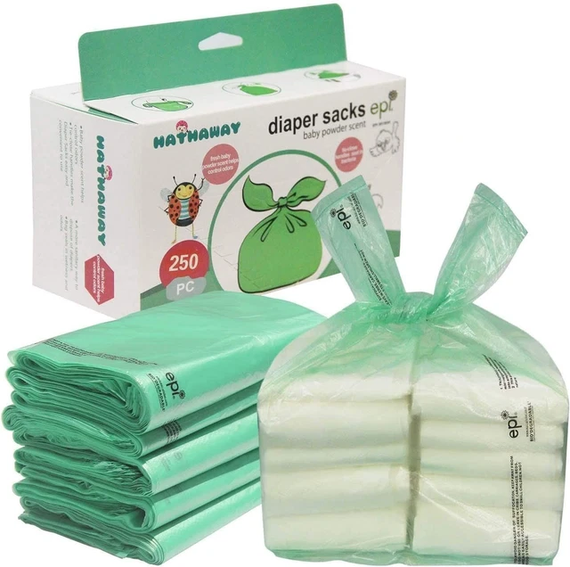 Baby Disposable Diaper Bags, 100% Biodegradable Sacks with 250 Count