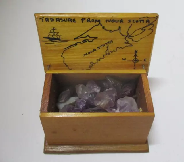 Small Wood Box "Treasure from Nova Scotia" Signed W. DeWolfe