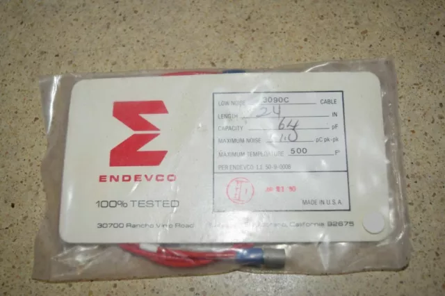 ENDEVCO 3090C- 24" - 64pF 500°F ACCELEROMETER CABLE- NEW (#8)