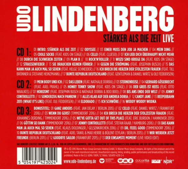 Stärker Als Die Zeit Live von Udo Lindenberg (3 CDs, 2016) OVP 2