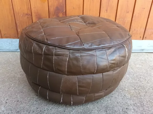 60er Vintage Hocker Sitzkissen Pouf Ottomane Kamelhocker 60s Kaminhocker 12