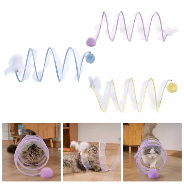 Fold  Tunnel Self Play Cat Toys Spring Toy Interactive Cat Toy Voyage  des tubes